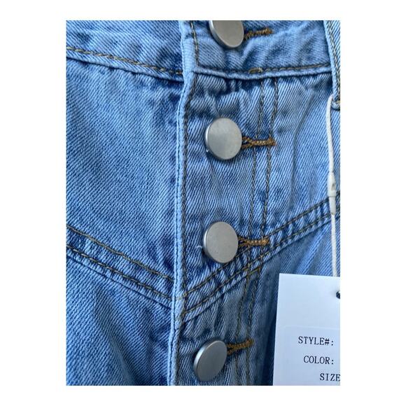 Uniq by Litz Women’s Button Fly Dark Wash Wide Leg Hi Waist Size L W30 Jeans - Picture 3 of 9